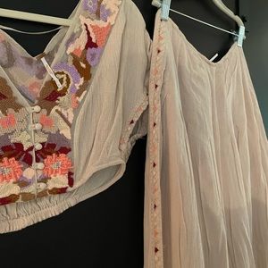 Free People crop top and pant set